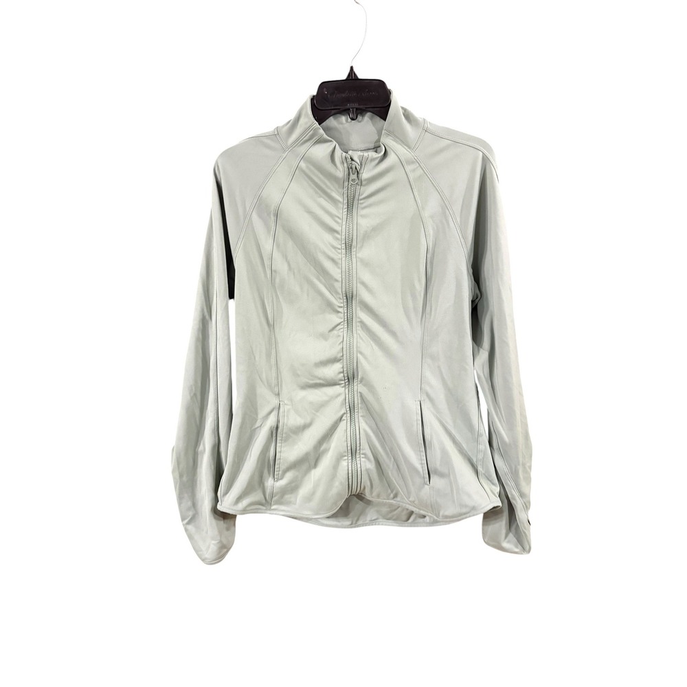 Yogalicious Lux Rebel Flare Full Zip Jacket Sage Green Large Athleisure Yoga L